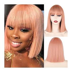 Haarteile Kurze Bob-Perücke mit Pony Synthetische gerade Bob-Perücke for Frauen, natürlich aussehende bunte kurze Bob-Perücke Hitzebeständige Perücken for tägliche Party-Cosplay Perücken (Color : 009 von PTTRNS