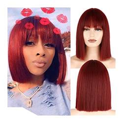 Haarteile Kurze Bob-Perücke mit Pony Synthetische gerade Bob-Perücke for Frauen, natürlich aussehende bunte kurze Bob-Perücke Hitzebeständige Perücken for tägliche Party-Cosplay Perücken (Color : 003 von PTTRNS