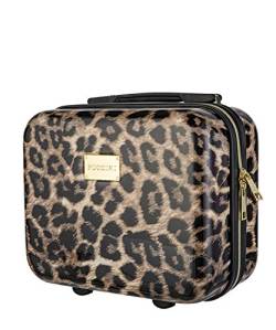 Koffer Reisekoffer Hartschalen Trolly Puccini® Beverly Hills (Leopard Beige 6, Beautycase) von PUCCINI