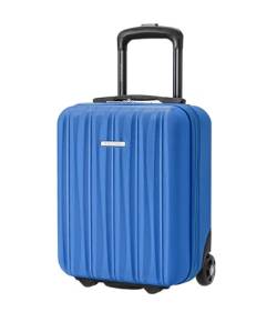 PUCCINI Mini-Kabinenkoffer Bali (Blau) Reisekoffer Handgepäck Koffer mit Rollen Trolley Kabinengepäck Rollkoffer Hartschale aus ABS Teleskopgriff 40 x 30 x 19 cm von PUCCINI