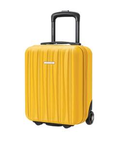 PUCCINI Mini-Kabinenkoffer Bali (Gelb) Reisekoffer Handgepäck Koffer mit Rollen Trolley Kabinengepäck Rollkoffer Hartschale aus ABS Teleskopgriff 40 x 30 x 19 cm von PUCCINI