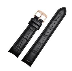 PUCHEN Leder-Uhrenarmband, gebogenes Ende, 20mm, 21mm, 22mm, Ersatzarmband für Herrenuhren, 22mm von PUCHEN