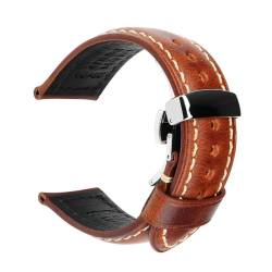 PUCHEN Vintage-Leder-Uhrenarmband, 18mm – 26mm, braun/schwarze Uhrenarmbänder für Herrenuhren-Zubehör, 22mm von PUCHEN