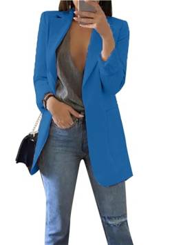 PUDANA Blazer Jacken Für Frauen Arbeit Casual Office Blazer Langarm Business Outfits Leichte Mode Mantel Dunkelblau 3XL von PUDANA