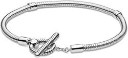 Modische Armbänder, Anhänger-Armband, Herz-Unendlichkeitsverschluss, Schneeflocken-Mesh-Kettenarmband, passend for modische Silber-Armreif-Korn-DIY-Schmuck-3, 19 cm (Farbe: Stil-3, Größe: 17 cm) von PUJIANA
