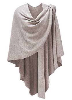 PULI Damen Poncho Schal Cashmere Feeling Strick Cape Cardigan Für Frauen Geschenk Für Mutter von PULI