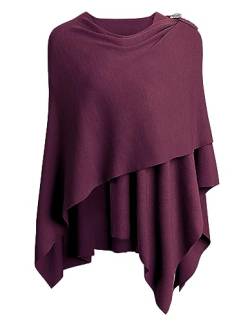 PULI Damen Poncho Schal Cashmere Feeling Strick Cape Cardigan Für Frauen Geschenk Für Mutter von PULI