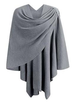 PULI Damen Poncho Schal Cashmere Feeling Strick Cape Cardigan Für Frauen Geschenk Für Mutter von PULI