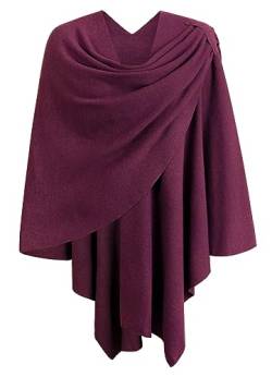 PULI Damen Poncho Schal Cashmere Feeling Strick Cape Cardigan Für Frauen Geschenk Für Mutter von PULI