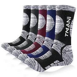 PULIOU Socken Herren Damen 43-46 39-42 Winter Warme Thermosocken Wandersocken Sportsocken Gepolsterte Baumwolle Trekkingsocken Laufsocken Atmungsaktiv Arbeitssocken 5 Paar, A11-S von PULIOU