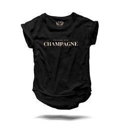 Life is Easy with Champagne Gold Edition - T-Shirt Frauen Schwarz - XS S M L XL 2XL 3XL Größe L von PULVER & BLEI