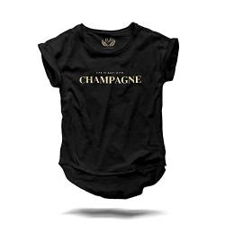 Life is Easy with Champagne Gold Edition - T-Shirt Frauen Schwarz - XS S M L XL 2XL 3XL Größe XS von PULVER & BLEI