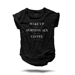 Wake Up Tee Black T-Shirt Frauen Schwarz XS S M L XL 2XL 3XL Größe L von PULVER & BLEI