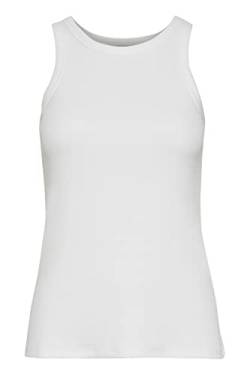 PULZ JEANS PZALLESIA Damen Top Kurzarm Shirt Basic Rundhals ohne Ärmel verstärkte Kanten Regular Fit, Größe:L, Farbe:Cloud Dancer (114201) von PULZ JEANS