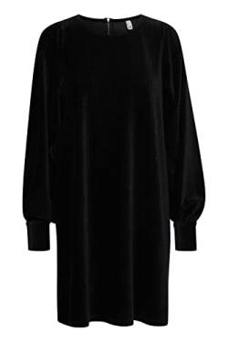 PULZ JEANS PZCAMILIA Dress Damen Freizeitkleid Kleid Cordkleid mit Puffärmeln und Engen Ärmelbündchen A-Line, Größe:L, Farbe:Black Beauty (193911) von PULZ JEANS