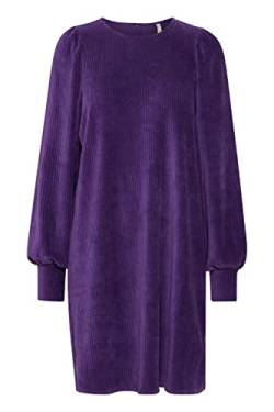 PULZ JEANS PZCAMILIA Dress Damen Freizeitkleid Kleid Cordkleid mit Puffärmeln und Engen Ärmelbündchen A-Line, Größe:M, Farbe:Prism Violet (193748) von PULZ JEANS