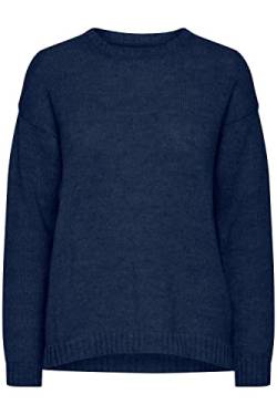 PULZ JEANS PZIRIS Damen Strickpullover Feinstrick Pullover mit Rundhalsausschnitt und Wolle mit Alpaka-Anteil, Größe:2XL, Farbe:Moonlit Ocean (194122) von PULZ JEANS