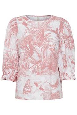 PULZ JEANS PZNADIA Blouse Damen 3/4-Arm Bluse mit Rundhalsausschnitt und Allover-Print, Größe:M, Farbe:Ash Rose Printed (201172) von PULZ JEANS