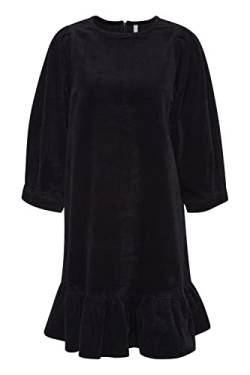 PULZ JEANS PZSALLY Dress Damen Freizeitkleid Kleid Cordkleid mit Puffärmeln und ausgestellten Saum Regular Fit, Größe:XL, Farbe:Black Beauty (193911) von PULZ JEANS