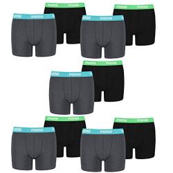 PUMA 10 er Pack Boxer Boxershorts Jungen Kinder Unterhose Unterwäsche, Farbe:376 - India Ink/Turquoise, Bekleidung:128 von PUMA