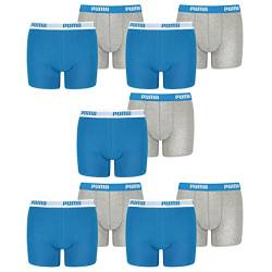 PUMA 10 er Pack Boxer Boxershorts Jungen Kinder Unterhose Unterwäsche, Farbe:417 - Blue/Grey, Bekleidung:128 von PUMA