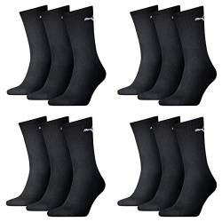 PUMA 12 Paar Sportsocken Tennis Socken Gr. 35-49 Unisex für sie und ihn, Farbe:200 - black, Socken & Strümpfe:43-46 von PUMA