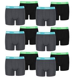PUMA 12 er Pack Boxer Boxershorts Jungen Kinder Unterhose Unterwäsche, Farbe:376 - India Ink/Turquoise, Bekleidung:140 von PUMA