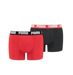 PUMA 2 er Pack Boxer Boxershorts Men Herren Unterhose Pant Unterwäsche, Farbe:786 - Red/Black, Bekleidungsgröße:XL von PUMA