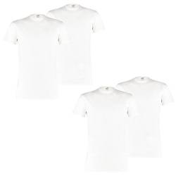 PUMA 4 er Pack Basic Crew T-Shirt Men Herren Unterhemd Rundhals, Farbe:300 - White, Bekleidungsgröße:M von PUMA