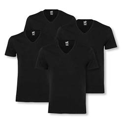 PUMA 4 er Pack Basic V Neck T-Shirt Men Herren Unterhemd V-Ausschnitt, Farbe:200 - Black, Bekleidungsgröße:M von PUMA