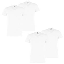 PUMA 4 er Pack Basic V Neck T-Shirt Men Herren Unterhemd V-Ausschnitt, Farbe:300 - White, Bekleidungsgröße:M von PUMA