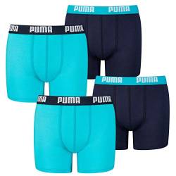 PUMA 4 er Pack Boxer Boxershorts Jungen Kinder Unterhose Unterwäsche, Farbe:789 - Bright Blue, Bekleidung:140 von PUMA