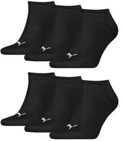 PUMA 6 Paar Sneaker Invisible Socken Gr. 35-49 Unisex für Damen Herren Füßlinge (Black/Black, 35-38) von PUMA