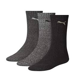 PUMA 6 Paar Unisex Crew Socks Socken Sportsocken MIT FROTTEESOHLE (anthrazit/grey, 35-38) von PUMA