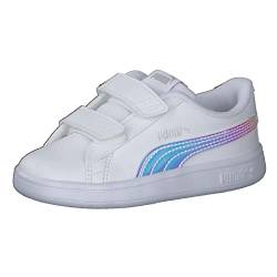 PUMA Baby-Mädchen Smash v2 Holo V Inf Sneaker, White Silver, 21 EU von PUMA