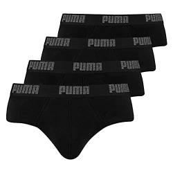 PUMA Basic Brief Men Herren Unterhose Pant Unterwäsche 4er Pack, Farbe:230 - Black/Black, Bekleidungsgröße:L von PUMA