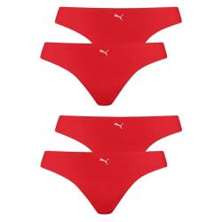 PUMA Damen 2er Pack Seamless Strings Microfiber Slips, Farbe:Rot, Artikel:-016 Hibiscus red, Größe:XL von PUMA