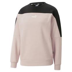 PUMA Damen Around The Block Rundhals-Sweatshirt MRose Quartz Black Pink ┃Rundhals-Pullover für Damen von PUMA