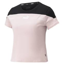 PUMA Damen Around The Block T-Shirt MRose Quartz Black Pink ┃Damen-T-Shirt im Regular Fit von PUMA