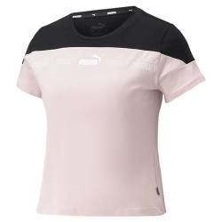 PUMA Damen Around The Block T-Shirt XLRose Quartz Black Pink ┃Damen-T-Shirt im Regular Fit von PUMA