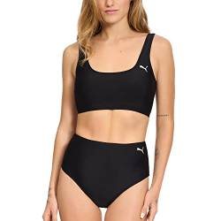 PUMA Damen Badeanzug Oberteil und Unterteil Bikini-Set, Schwarz, M von PUMA