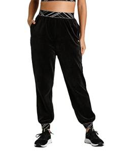 PUMA Damen Deco Glam Velour Pant Jogginghose, schwarz, L von PUMA