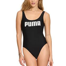 PUMA Damen Einteiliger Badeanzug mit Rundhalsausschnitt, Schwarz, S von PUMA