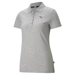 PUMA Damen Essentials Poloshirt Slight Gray Heather Cat ┃Regular Fit Freizeitpolo für Damen von PUMA