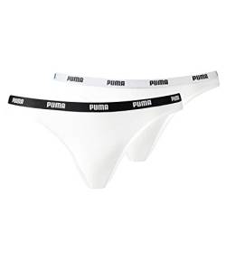 PUMA Damen Iconic Bikini 2P Unterwäsche, White, L (2er Pack) von PUMA