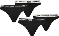 PUMA Damen Iconic String Thong 4er Pack (L, Black (200)) von PUMA