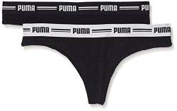 PUMA Damen Iconic Thong 2P Packed Unterwäsche, Black, S von PUMA