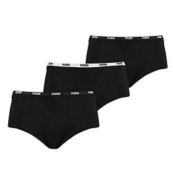 PUMA Damen Mini Short Unterwäsche, Schwarz, L (3er Pack) von PUMA