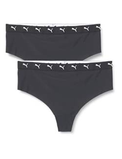 PUMA Damen Puma Women's High Waist Sporty 2 Pack STRING, Schwarz, XL EU von PUMA