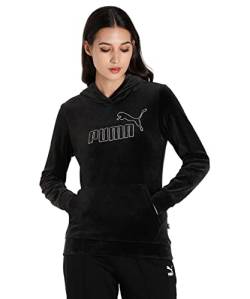 PUMA Damen Tops Essentials+ Velours Hoodie für Damen XL Black von PUMA